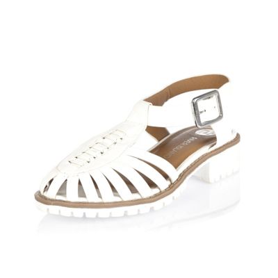 Girls white strappy sandals